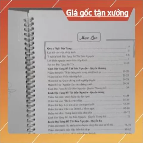 Sổ chép KINH  in mờ địa tạng khổ A4 LÒ XO 841184