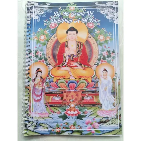 Combo 3 quyển tô tranh mờ giấy A4 ( Đức Phật, Bồ tát, Địa tạng) gáy lò xo tặng 1 vỏ bút + 9 ngòi tô 841185