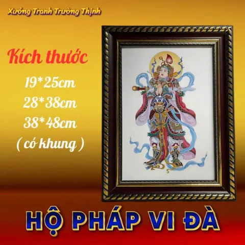 Khung Tranh NHỊ VỊ HỘ PHÁP - Có khung  có hoả tốc 3 CỠ 841195