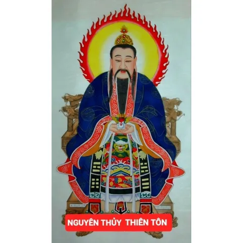 Khung  Tranh NGUYÊN THỦY THIÊN TÔN treo tường hoặc thờ cúng 841187