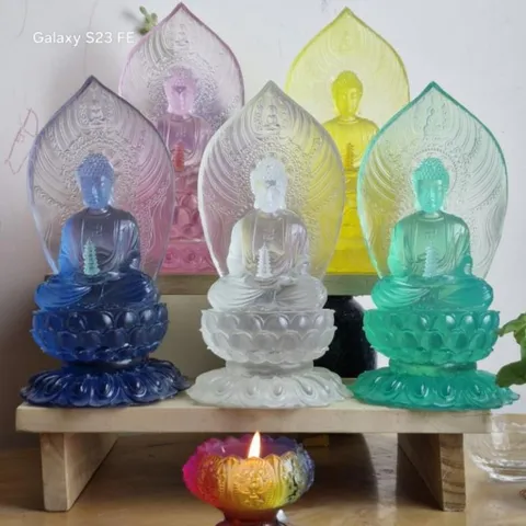 Tượng Thất Phật Dược Sư Lưu Ly Có Hào Quang 23cm CÓ 7 MÀU BÁN LẺ 841194