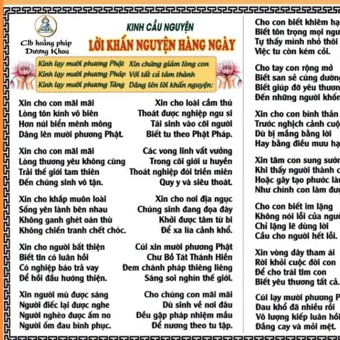 TO10 tờ chú kinh Lời Khấn Nguyện Hằng Ngày 1 mặt ép plastic cực đẹp  2 SIZE A4 VÀ A3 ÉP PLASTICS