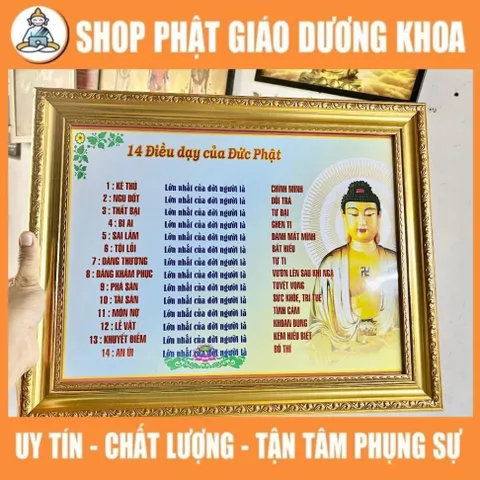 KHUNG TRANH 14 ĐIỀU RĂNG CỦA PHẬT VÀ LỜI MẸ DAY NHIỀU SIZE ĐẸP 841314