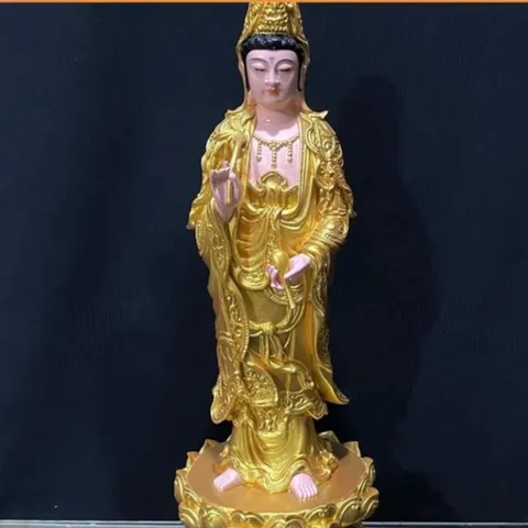 Tôn Tượng Tam Thánh Tây Phương Đứng 40cm Vàng NHỦ ĐẸP 841311