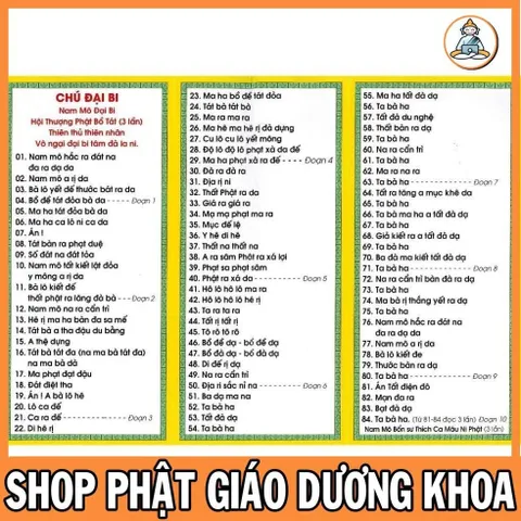 TO85 tờ chú Nguồn Gốc Chú Đại Bi 2 mặt plastic cực đẹp  2 SIZE A4 VÀ A3 ÉP PLASTICS 841319