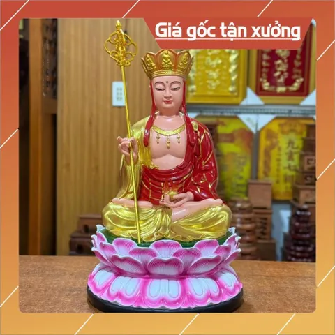 Tôn Tượng Địa Tạng Vương Bồ Tát Ngồi 30cm Nhựa Composite CÓ HOẢ TỐC 841330