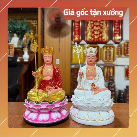 Tôn Tượng Địa Tạng Vương Bồ Tát Ngồi 30cm Nhựa Composite CÓ HOẢ TỐC 841330