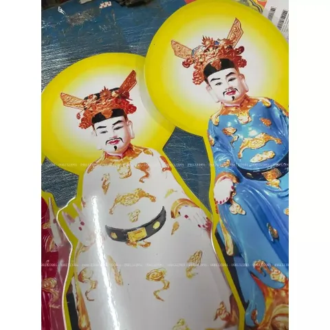 Bộ tranh bày đàn cúng Ngũ Quan ép plastic 40cm 841376
