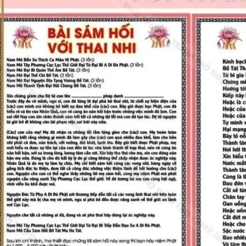 COMBO 10 Tờ Sám Hối Với Thai Nhi, IN 2 MẶT, ÉP PLASTICS NHIỀU CỠ 841404