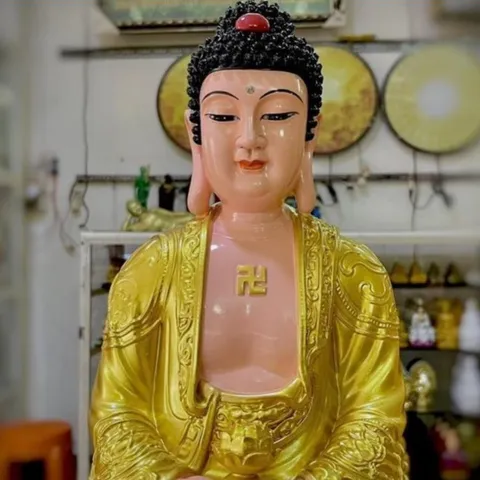 Tây Phương Tam Thánh Ngồi 50cm Vàng Vẽ  COMPOSITE 841411