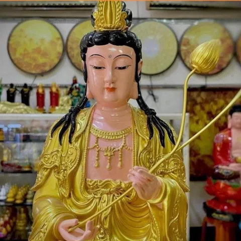 Tây Phương Tam Thánh Ngồi 50cm Vàng Vẽ  COMPOSITE 841411