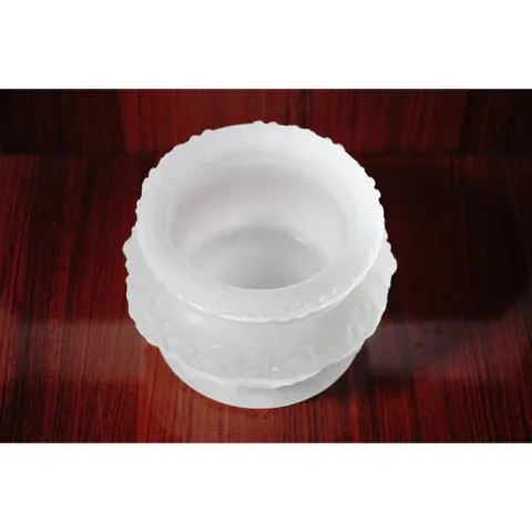 Bát nhang lư hương lưu ly trắng mờ sen nở hàng VIP - Nhiều cỡ 841421