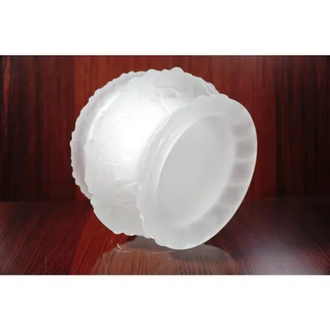 Bát nhang lư hương lưu ly trắng mờ sen nở hàng VIP - Nhiều cỡ 841421