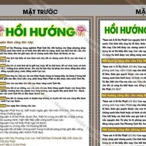 COMBO 10 Tờ Chú Hồi Hướng bằng giấy, IN 2 MẶT ÉP PLASTICS cực đẹp