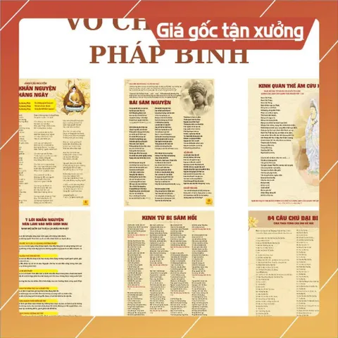 Tờ Kinh Cầu Nguyện Lời Khấn Nguyện Hàng Ngày và Chú Đại Bi 84 Câu Khổ A4 Cán Nilong Bóng Chống Nước ÉP 841435