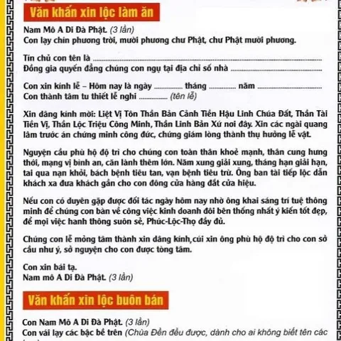 TO492 tờ chú Văn Khấn Xin Lộc Làm Ăn 2 mặt plastic siêu đẹp  2 SIZE A4 VÀ A3 ÉP PLASTICS