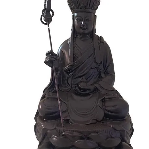 Tôn Tượng Địa Tạng Vương Bồ Tát cao 17 cm màu nâu đất tặng vòng tay 841448