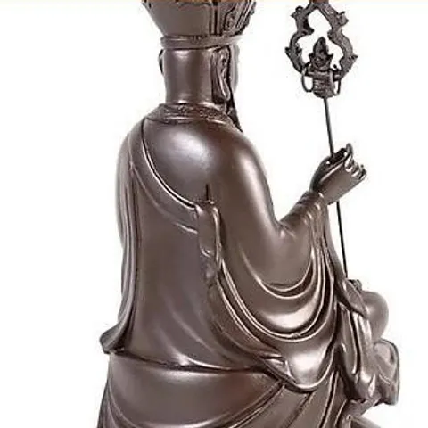 Tôn Tượng Địa Tạng Vương Bồ Tát cao 17 cm màu nâu đất tặng vòng tay 841448