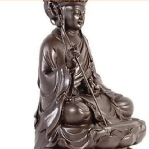 Tôn Tượng Địa Tạng Vương Bồ Tát cao 17 cm màu nâu đất tặng vòng tay 841448