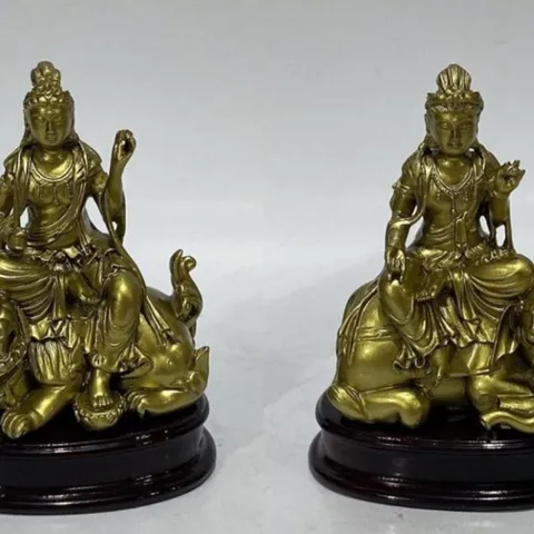 Tượng Ngài Bồ tát Văn Thù - Phổ Hiền Cao 10cm Nhiều Màu cực đẹp 841515