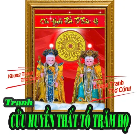 BÀI VỊ CỬU HUYỀN THẤT TỔ TRĂM HỌ + Đã bao gồm khung (Bảo hành gãy, vỡ) cực đẹp 841569