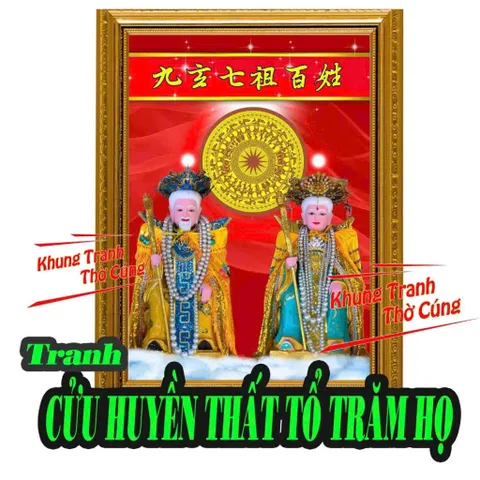 BÀI VỊ CỬU HUYỀN THẤT TỔ TRĂM HỌ + Đã bao gồm khung (Bảo hành gãy, vỡ) cực đẹp 841569