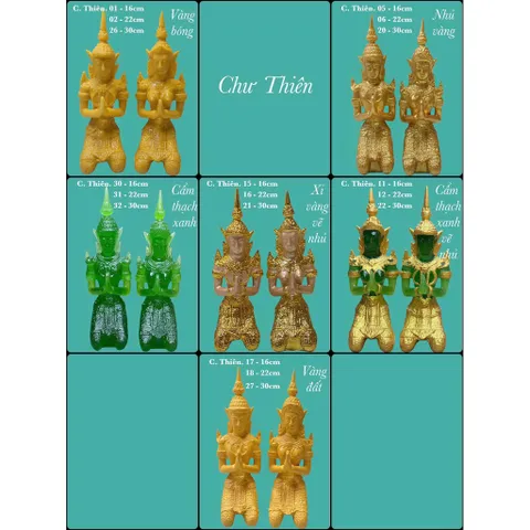 Tượng Chư Thiên 1 CẶP CAO 16CM 841592