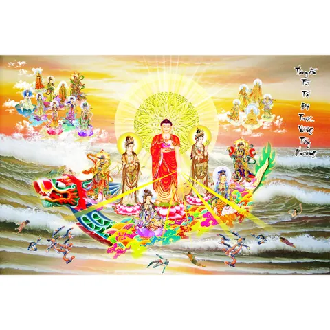 TRANH BÁT NHÃ -  PHẬT THUYỀN BÁT NHÃ IN TRÊN GIẤY CỨNG RẤT ĐẸP - CÓ THỂ MUA KHUNG VỀ GẮN 841621