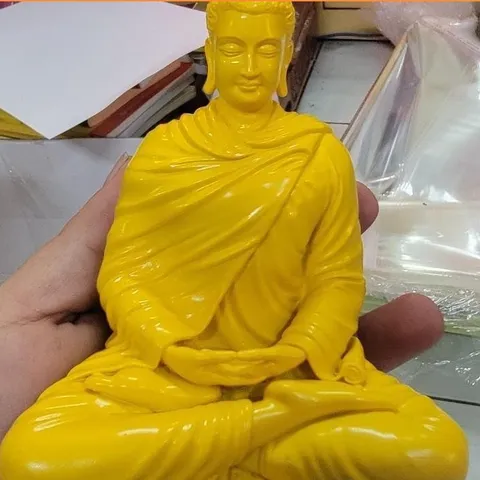 TƯỢNG BỔN SƯ NIKAYA NGỒI THIỀN CAO 12CM  - TƯỢNG PHẬT THÍCH CA NGỒI 12CM TRẮNG VÀ VÀNG 841611