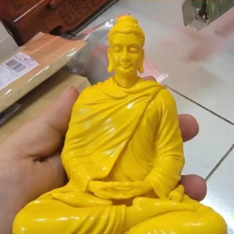 TƯỢNG BỔN SƯ NIKAYA NGỒI THIỀN CAO 12CM  - TƯỢNG PHẬT THÍCH CA NGỒI 12CM TRẮNG VÀ VÀNG 841611