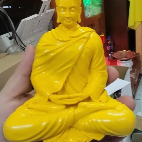 TƯỢNG BỔN SƯ NIKAYA NGỒI THIỀN CAO 12CM  - TƯỢNG PHẬT THÍCH CA NGỒI 12CM TRẮNG VÀ VÀNG 841611