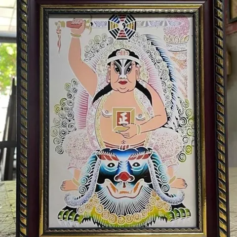 Tranh THẦN TỬ VI , có khung, kích thước 19*25cm 28*38cm, và 30*40cm  CÓ HOẢ TỐC 841610