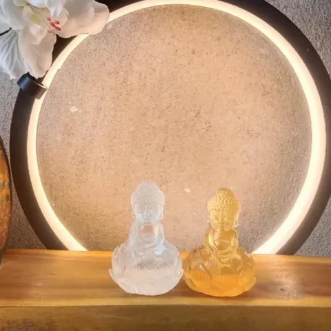 Tượng Phật bổn sư tí hon 6cm 2 màu giả lưu ly trang trí cực đẹp 841615