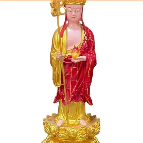 TƯỢNG PHẬT_TÔN TƯỢNG ĐỊA TẠNG VƯƠNG BỒ TÁT CẦM TÍCH TRƯỢNG CAO 40CM 841646