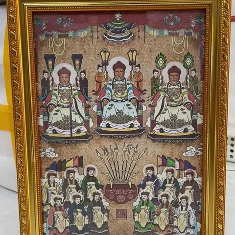 KHUNG HÌNH THỜ CÓ ẢNH ĐỨC HUỲNH GIÁO CHỦ, CÔ BƠ, ĐỊA MẪU, BÁC HỒ, CẬU TÀI CẬU QUÝ, QUAN CÔNG, ÔNG TÀ....