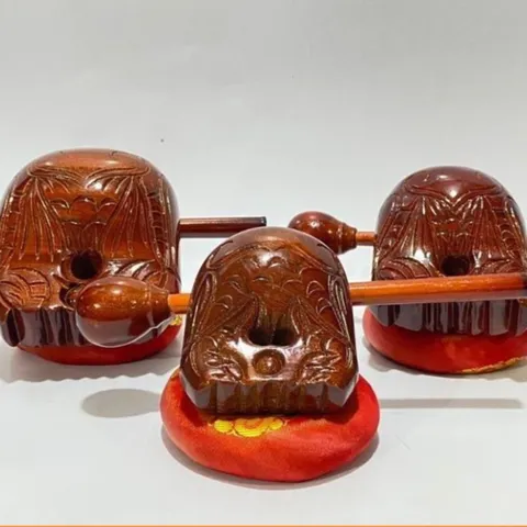 Mõ Tụng Kinh Niệm Phật Việt Nam Tiếng Ấm Vang Tặng Dùi Và Tấm Đệm Lót 3 size 841662