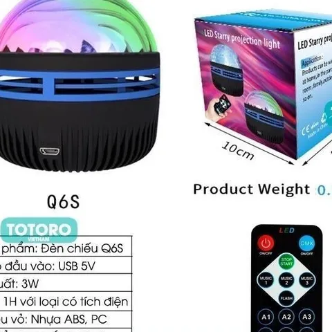 Đèn Led Q6 Chiếu Sóng Nước Bầu Trời Cực Quang.Đèn Chiếu Galaxy Q6 841661