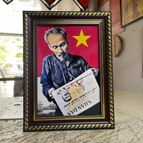 Khung Tranh BÁC HỒ (có khung ) KT 19*25, 28*38cm và 38*48cm  có hoả tốc 3 CỠ 841672