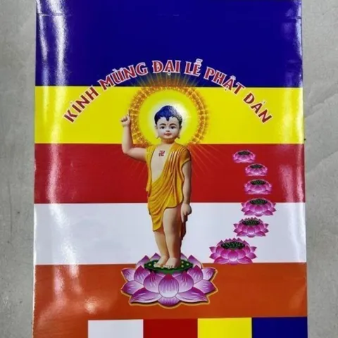 CỜ POLIME CÓ IN HÌNH PHẬT 1 BỊCH / KHOẢNG 100 TẤM CỠ 20CM X 30CM