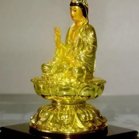 Tượng ngài Quan Thế Âm đài sen có đế cao 11cm-nhiều mẫu 841713