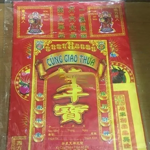 Bộ Giấy Cúng Giao Thừa ( Đêm 30 Tết ) Đài Loan Việt Hóa