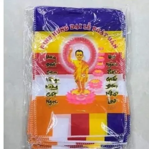 Cờ dây phật đản  có hình - cờ dây 20 mét 50 lá cỡ 20cm x 30cm 841721