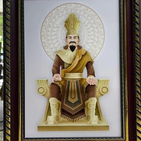 Tranh VUA HÙNG VƯƠNG - Tranh có khung. KT19*25 - 28*38 và 38*48cm  CÓ HOẢ TỐC 841722