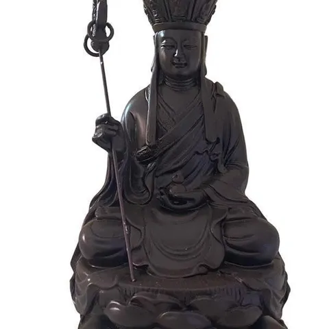 Tặng vòng tay, Tôn Tượng Địa Tạng Vương Bồ Tát cao 17 cm màu nâu đất 841725
