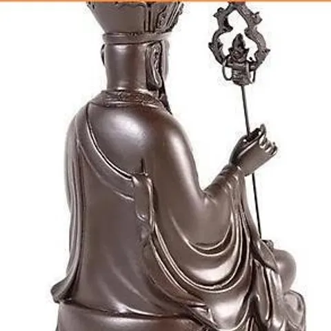 Tặng vòng tay, Tôn Tượng Địa Tạng Vương Bồ Tát cao 17 cm màu nâu đất 841725