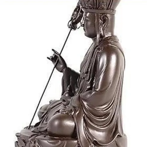 Tặng vòng tay, Tôn Tượng Địa Tạng Vương Bồ Tát cao 17 cm màu nâu đất 841725