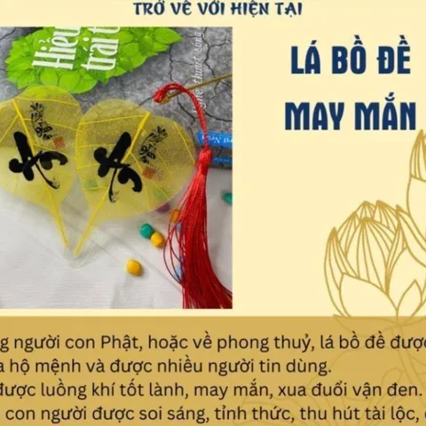 Lá bồ đề size to Vạn Sự Bình An/Vạn Dặm Bình An, có dây treo, lá tự nhiên loại đẹp 841728