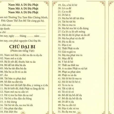 TO08 - Tờ Chú Đại Bi, Chú Dược Sư và ý nghĩa từng câu có ép plastics