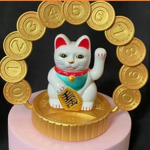 Mèo chiêu tài phong thủy sử dụng bằng năng lượng mặt trời, có thể dán số điện thoại 841756