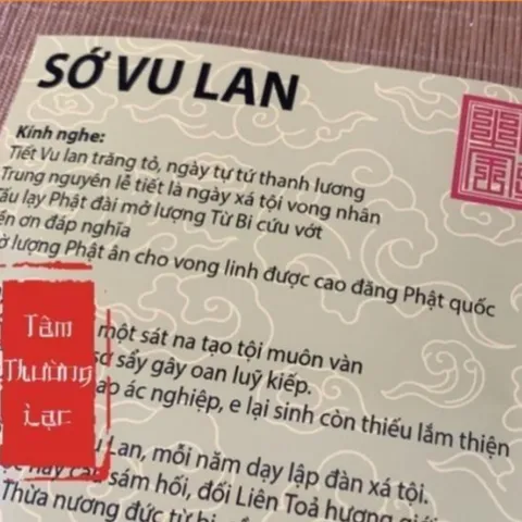Tờ Sớ Vu lan cúng tháng bảy âm lịch  + Kinh vu lan + Ý NGHĨA VU LAN KHỔ CỨNG a4 a3 ép Plastics bảo vệ